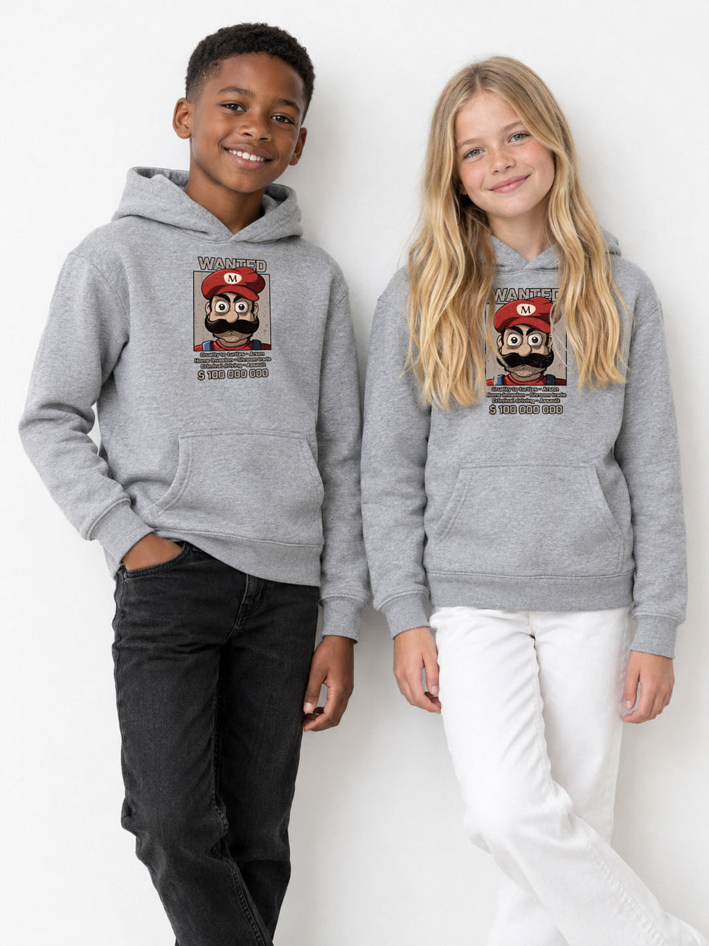 sweat capuche enfant Wanted Mario