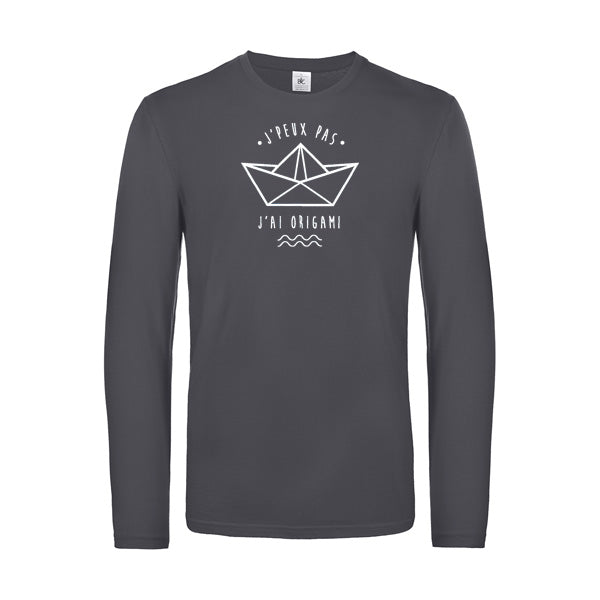 Originelles Langarm-T-Shirt für Herren – Ich kann nicht, ich muss Origami machen