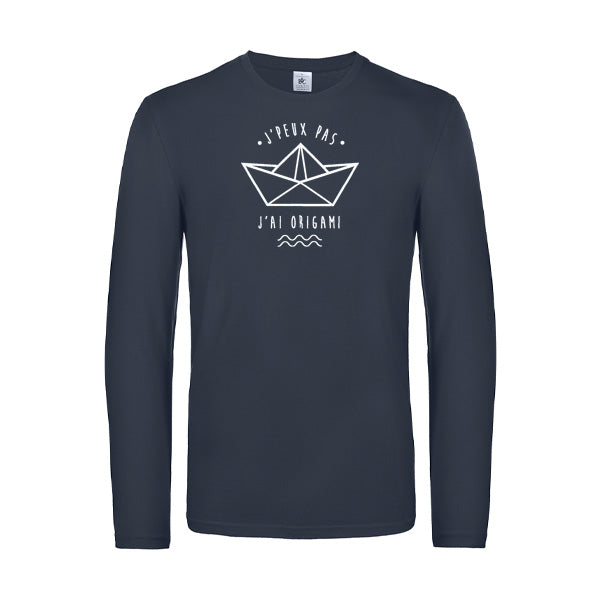 Originelles Langarm-T-Shirt für Herren – Ich kann nicht, ich muss Origami machen