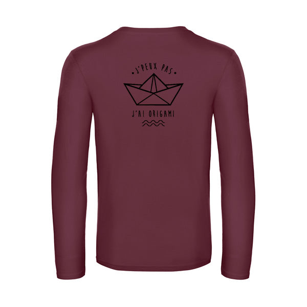 Originelles Langarm-T-Shirt für Herren – Ich kann nicht, ich muss Origami machen