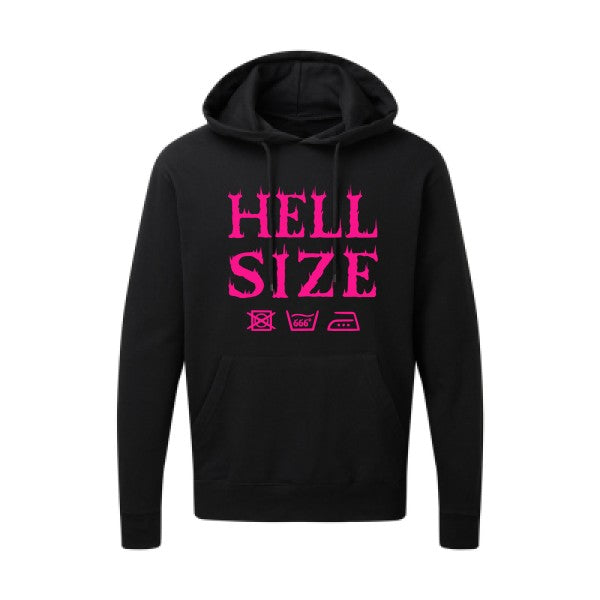 HELL SIZE |Sweat capuche imprimé|Rose Fluo