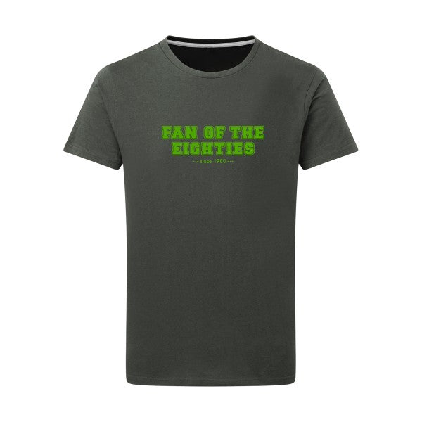 Fan of the eighties vert pomme -Flex vert pomme sur T-shirt SG  Charcoal  5XL