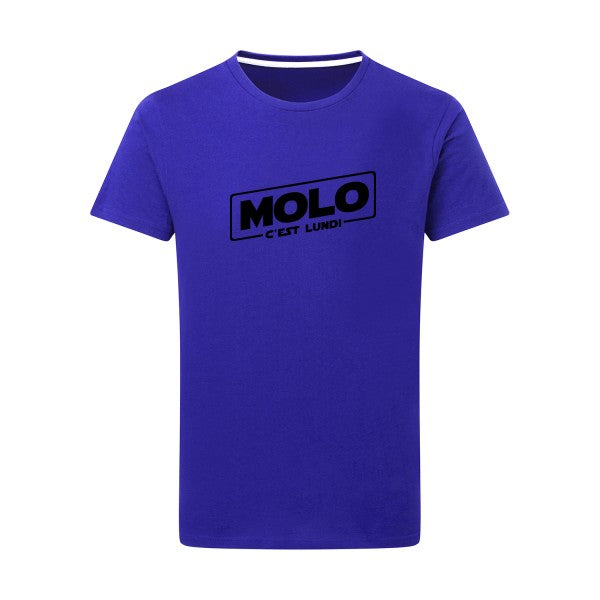 Molo c'est lundi noir -Flex noir sur T-shirt SG  Royal Blue  5XL