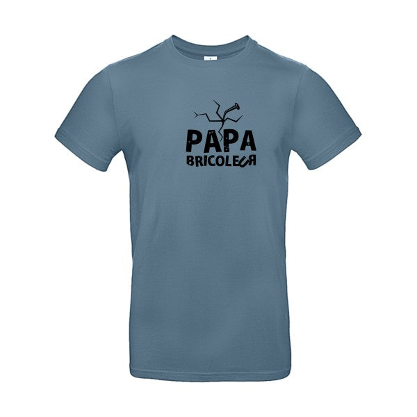 Papa bricoleur Flex noir |E190 T-shirt|Stone Blue||2XL