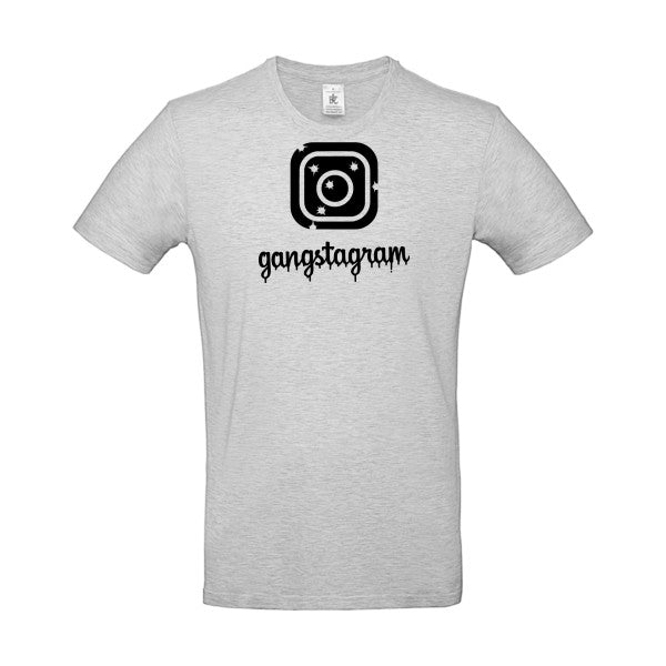 GANGSTAGRAM flex noir B&C - E190 T-shirt|Ash||2XL