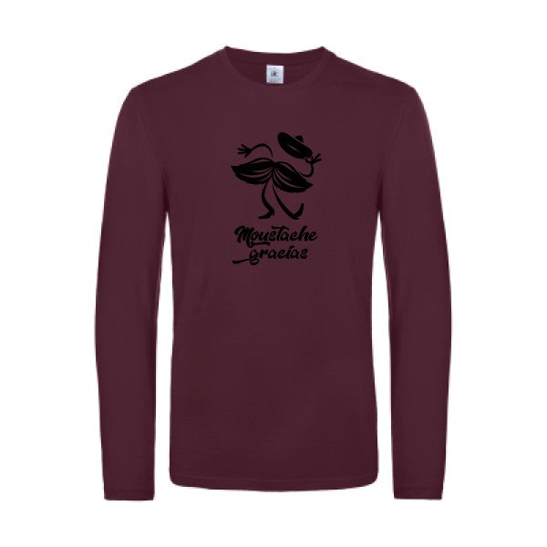 presqu spagnol - t shirt- manches- longues- original- humour- Burgundy impression Face