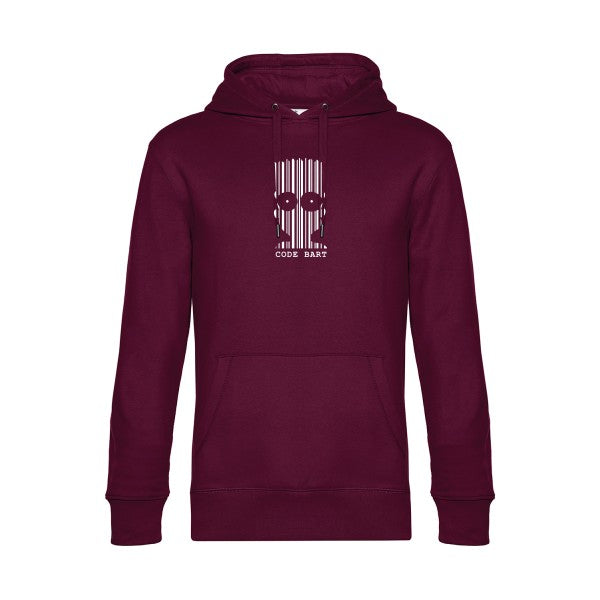 Code-Bart sweat shirt original Burgundy flex Blanc impression Face