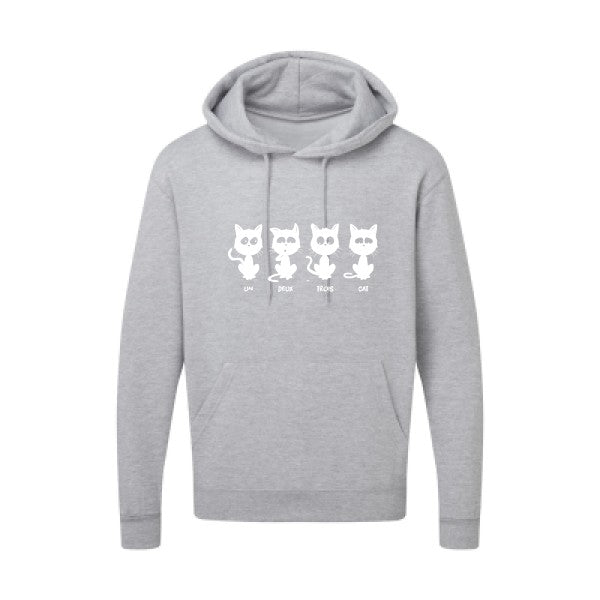 un deux trois cat Blanc |Sweat capuche imprimé homme