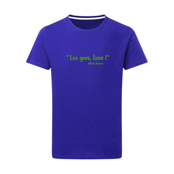 Les gars lisez ! vert pomme -Flex vert pomme sur T-shirt SG  Royal Blue  5XL