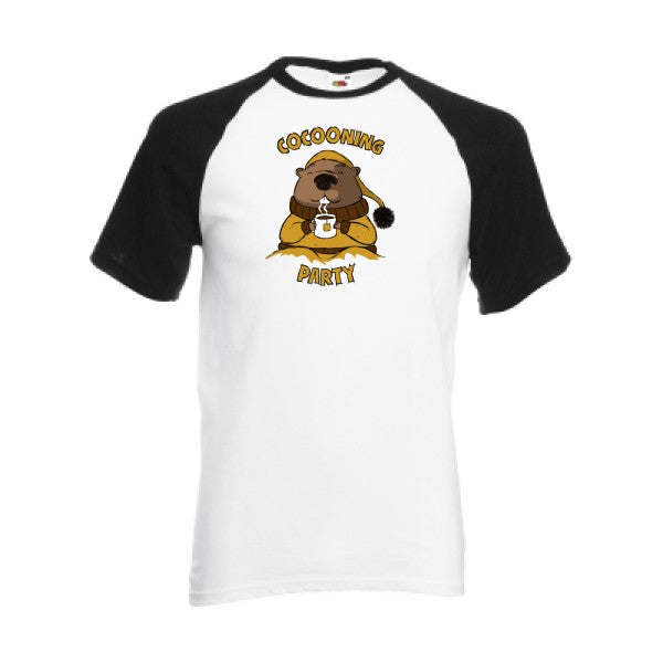 T-shirt fruit of the loom baseball  couleur White/Black