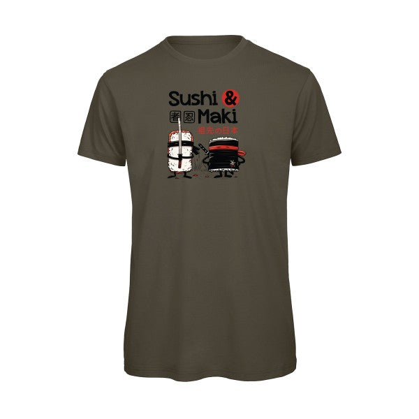 T-shirt humour original Sushi Et Maki T Shirt couleur Khaki Green