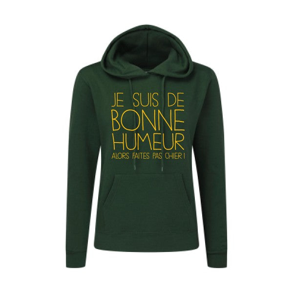 BONNE HUMEUR jaune Or |Sweat original à capuche Femme