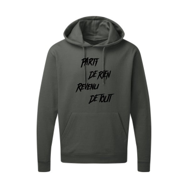 Parti de rien |Sweat  capuche humoristique noir 