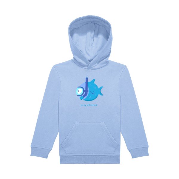sweat capuche enfant Bleu Ciel To-be-different