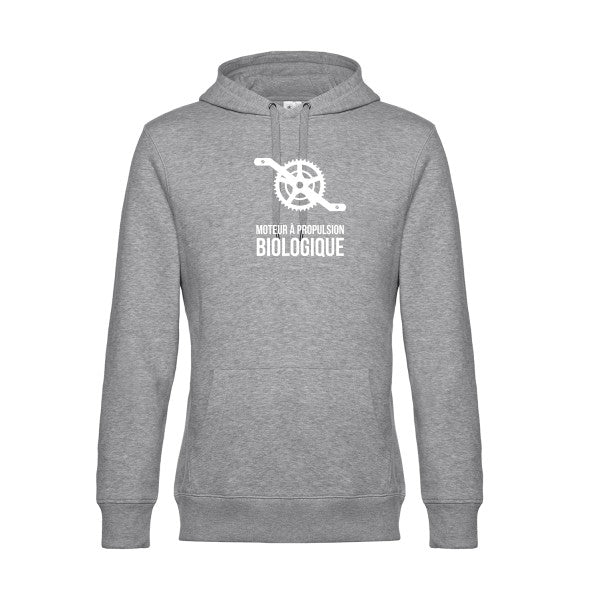 Cyclisme-&-ecologie sweat shirt original Heather Grey flex Blanc impression Face