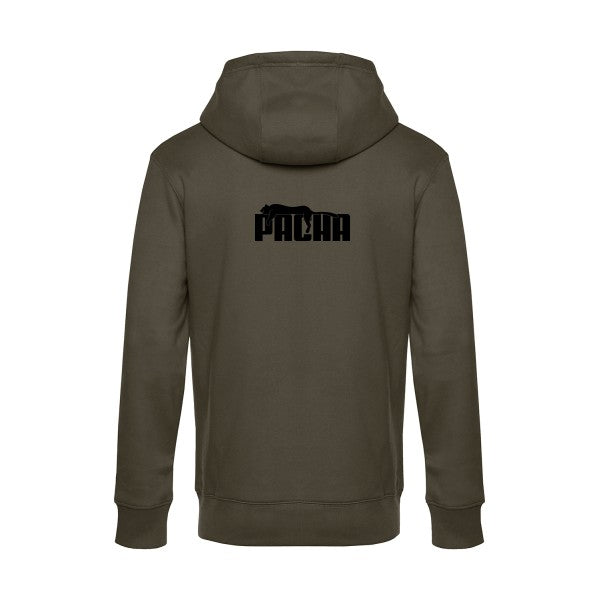 Pacha sweat shirt original Khaki flex Noir impression Dos