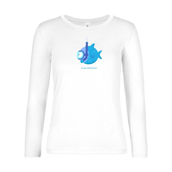 t-shirt lsl femme To-be-different-  White flex 