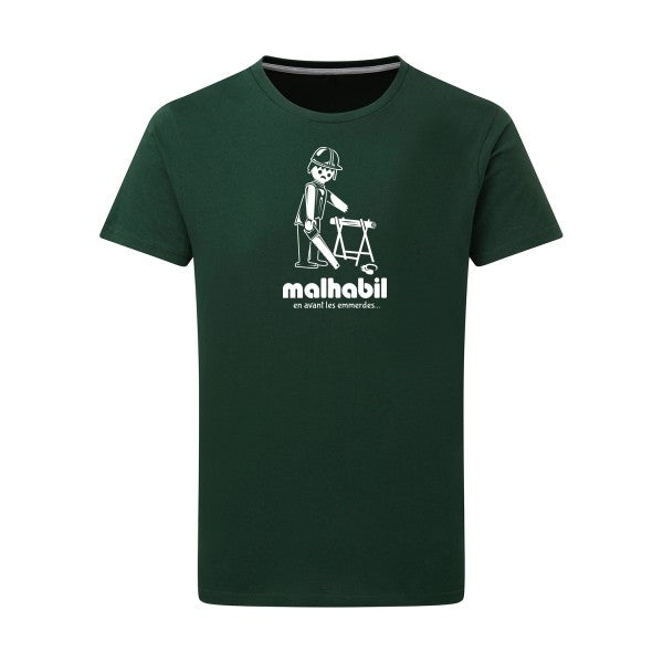 Malhabil... - Flex Blanc Tshirt original Bottle Green  2XL