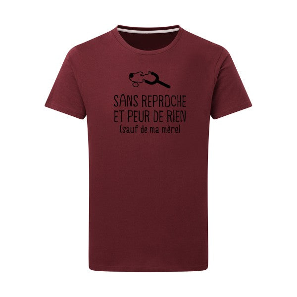 Sans reproche noir -Flex noir sur T-shirt SG  Burgundy  2XL