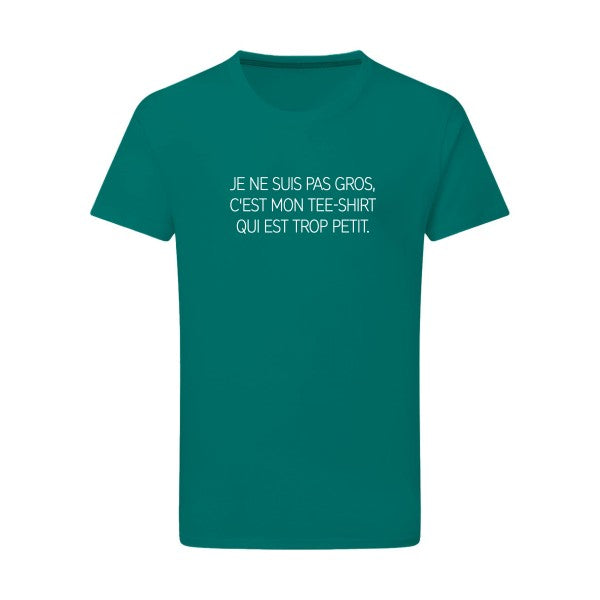 Je ne suis pas gros... Blanc -Flex Blanc sur T-shirt SG  Emerald Green  2XL