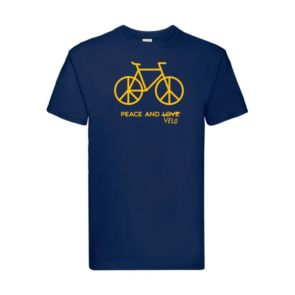 T-shirt|Peace and vélo |flex jaune Or| Fruit of the loom 205 g 