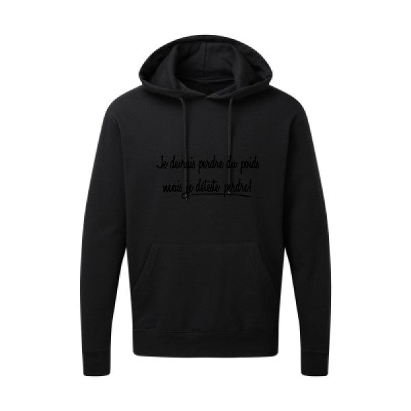 Né pour gagner Noir |Sweat capuche imprimé homme