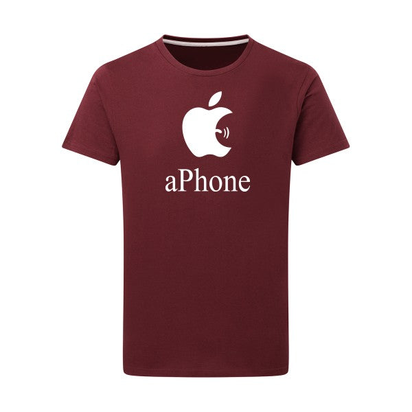 aPhone -Flex Blanc sur T-shirt SG  Burgundy  2XL