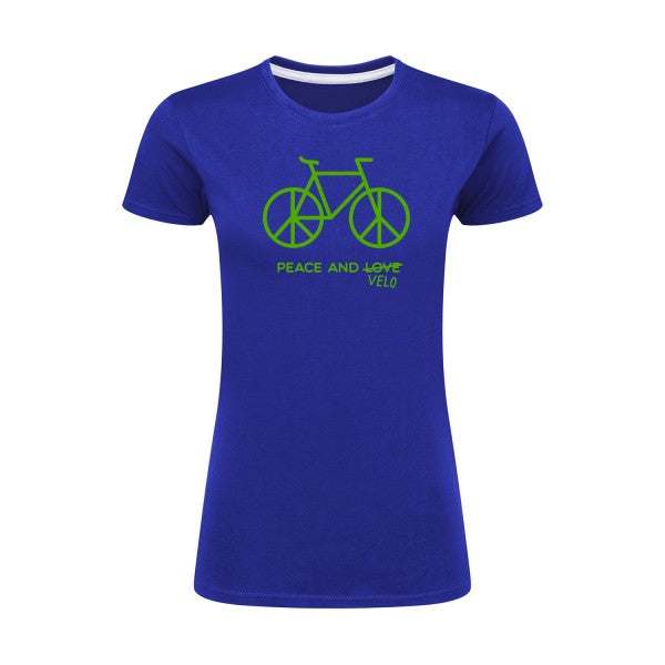 Peace and vélo Vert pomme |T shirt original femme|SG