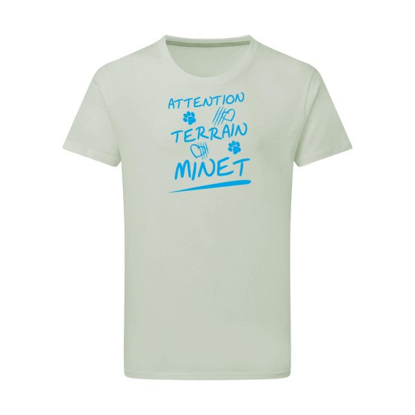 Attention Terrain Minet - Flex bleu clair Tshirt original Pastel Macchiato  2XL