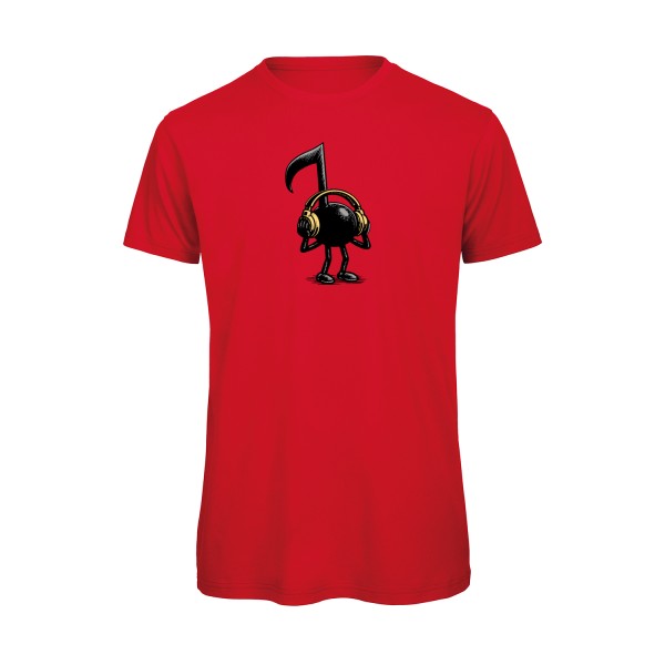 La-musique-dans-la-peau- T-shirt-musique  couleur Red Bio