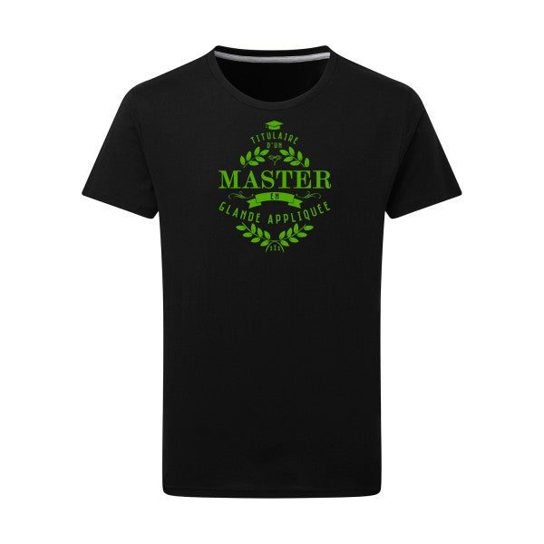 Master en glande appliquée vert pomme -Flex vert pomme sur T-shirt SG  Dark Black  4XL