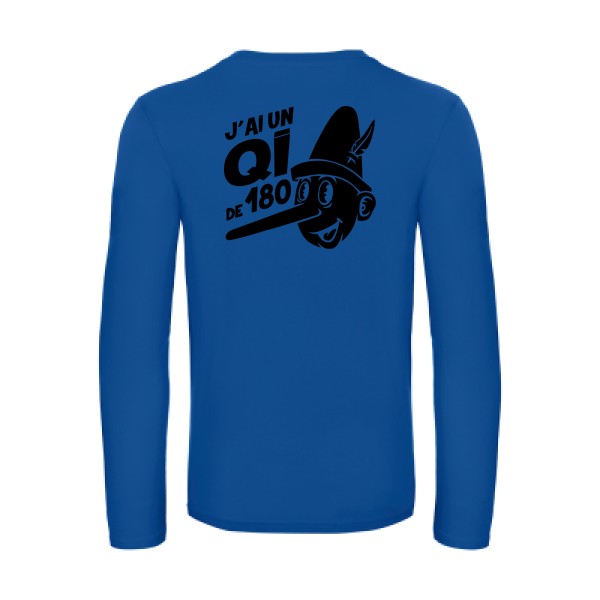 quotient intellectuel - t shirt- manches- longues- original- humour- Royal Blue impression Dos