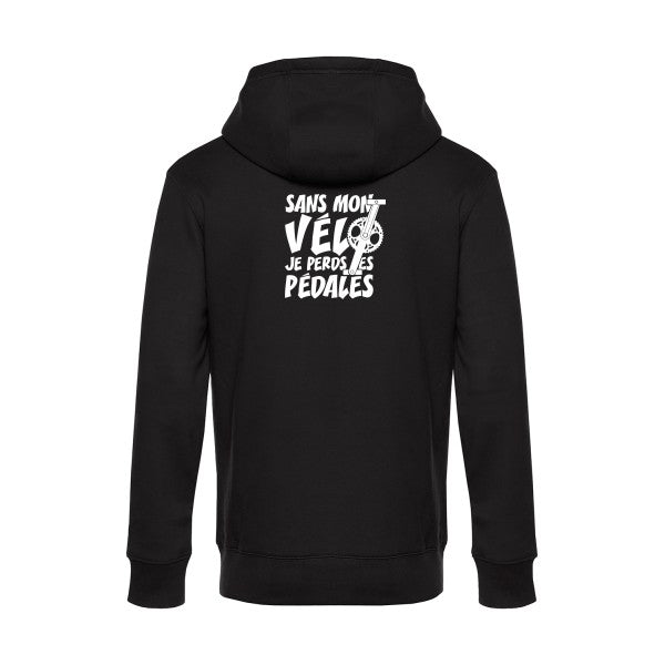 Sans-mon-velo-je-perds-les-pedales sweat shirt original Black flex Blanc impression Dos