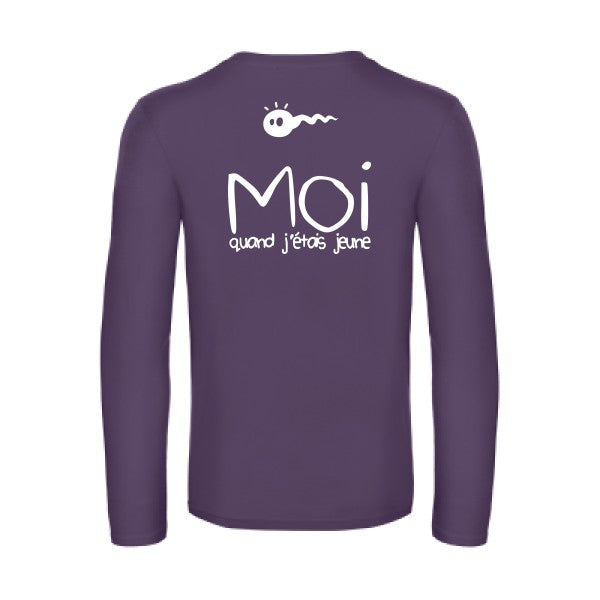 moi quand j etais jeune - t shirt- manches- longues- original- humour- Urban Purple impression Dos