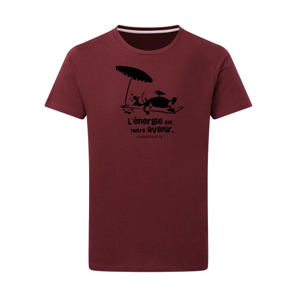 l'énergie est notre avenir noir -Flex noir sur T-shirt SG  Burgundy  2XL