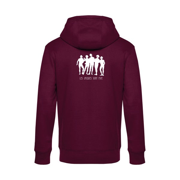Les-Jacques-sont-Five sweat shirt original Burgundy flex Blanc impression Dos