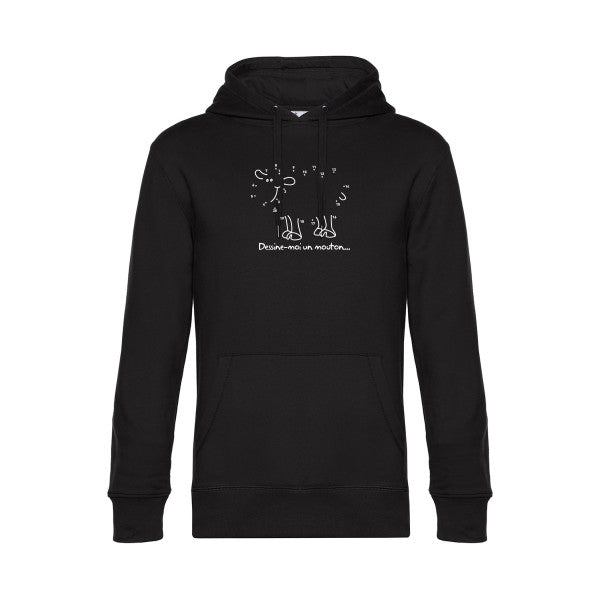 Dessine-moi-un-mouton sweat shirt original Black flex Blanc impression Face
