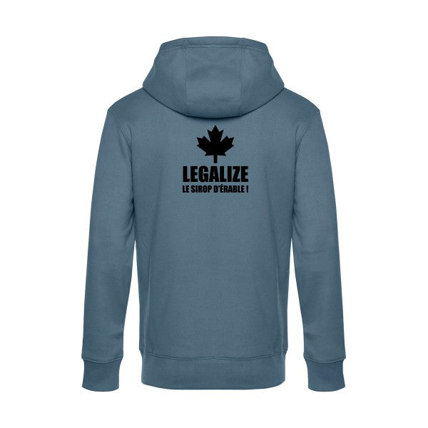 Legalize-le-sirop-d-erable sweat shirt original nordic blue flex Noir impression Dos