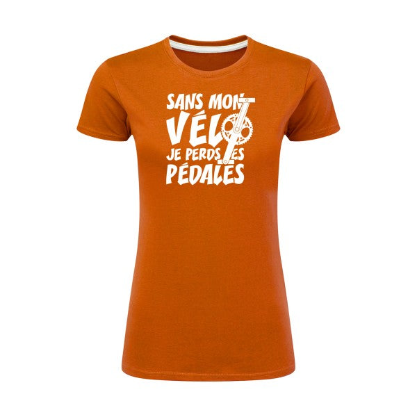 Sans mon vélo, je perds les pédales ! | Blanc |T shirt original femme|SG