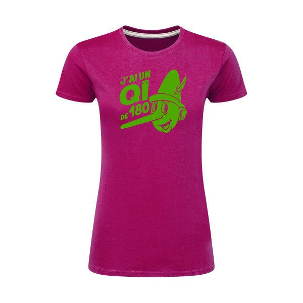 Quotient intellectuel Vert pomme |T shirt original femme|SG