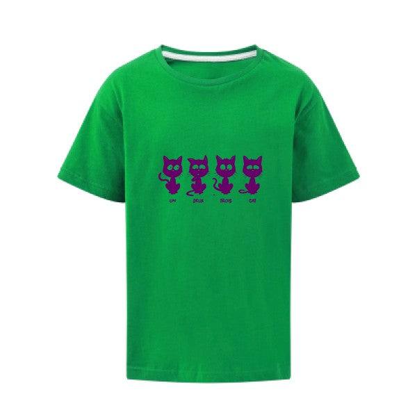 un deux trois cat Flex Violet SG - Kids T-shirt enfant Kelly Green Taille 140 (9-10/XL)