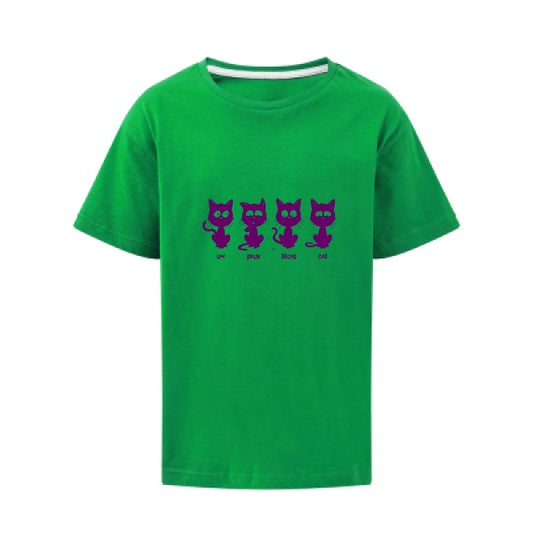 un deux trois cat Flex Violet SG - Kids T-shirt enfant Kelly Green Taille 140 (9-10/XL)