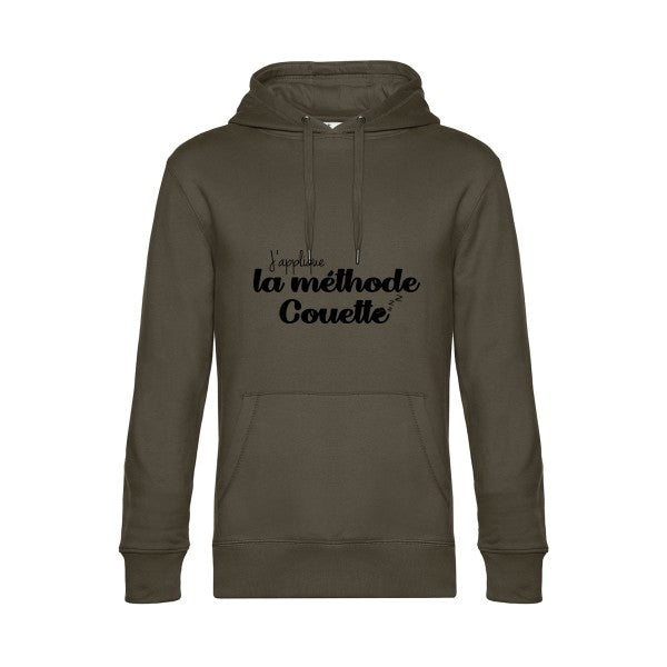 La-methode-Couette sweat shirt original Khaki flex Noir impression Face