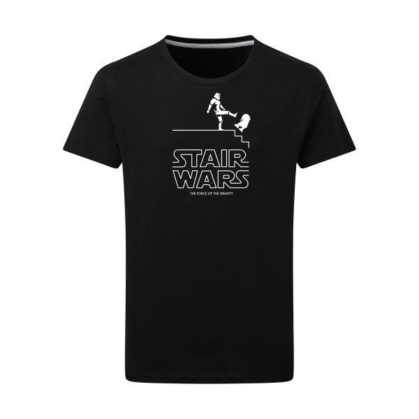 STAIR WARS Blanc -Flex Blanc sur T-shirt SG  Dark Black  4XL