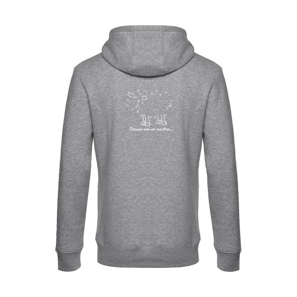 Dessine-moi-un-mouton sweat shirt original Heather Grey flex Blanc impression Dos