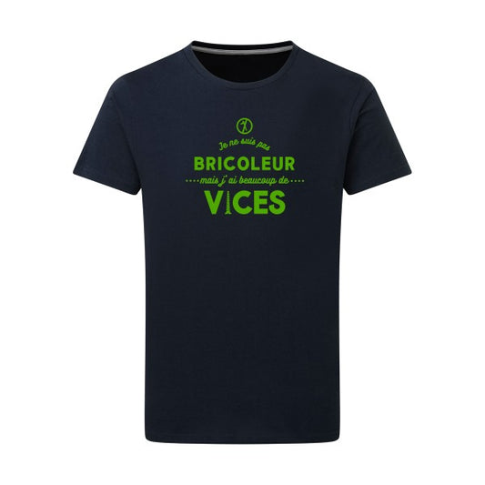 JE NE SUIS PAS BRICOLEUR vert pomme -Flex vert pomme sur T-shirt SG  Navy  5XL