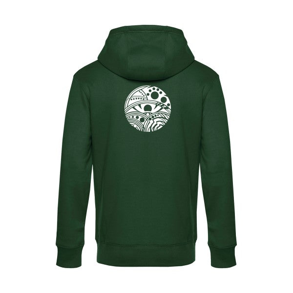 Eye sweat shirt original Bottle Green flex Blanc impression Dos
