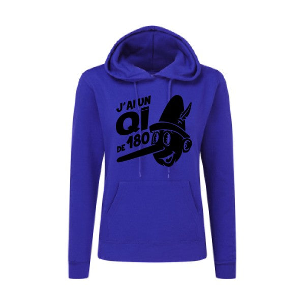 Quotient intellectuel Noir |Sweat original à capuche Femme