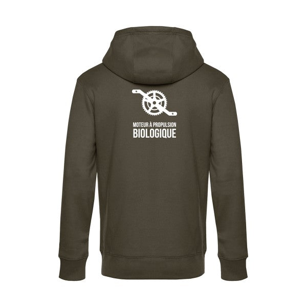 Cyclisme-&-ecologie sweat shirt original Khaki flex Blanc impression Dos