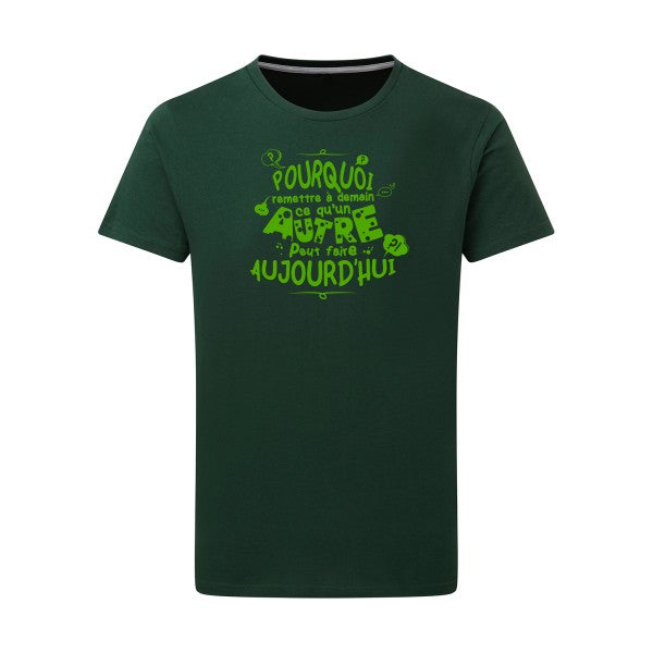 L'art de déléguer vert pomme -Flex vert pomme sur T-shirt SG  Bottle Green  2XL